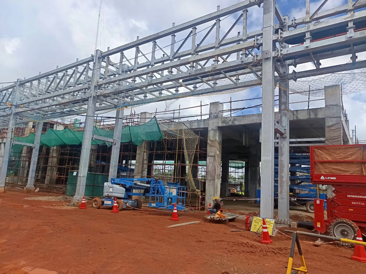 Structural steel and civil modification works in progress