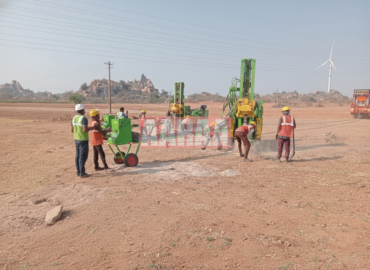 Kudligi Solar — MMS Drilling, Concreting & Alignment