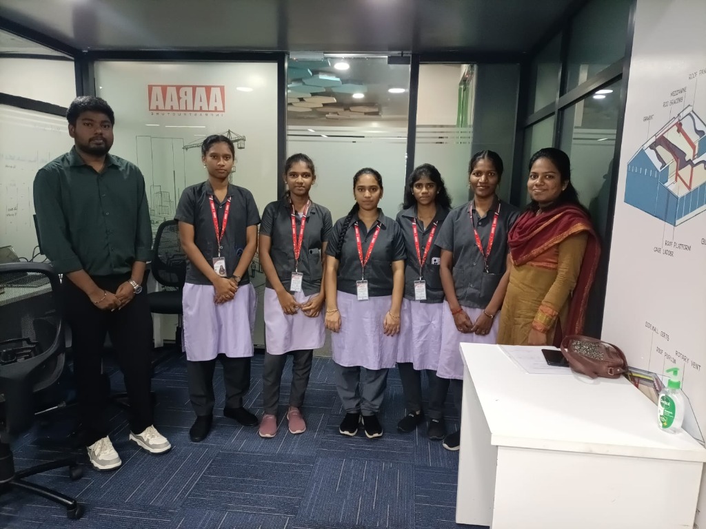 Dr. Dharmambal Polytechnic College Staff Visit AARAA Infrastructure for Intern Student Progress Review
