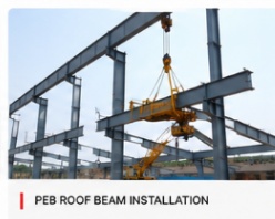 PEB Roof Beam Installation