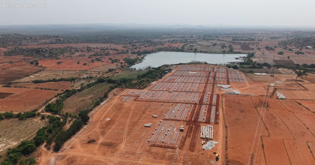 Solar Array Site Drone View