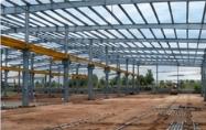 Pre-engineered building structural steel frame erected by AARAA Infrastructure in Chennai
